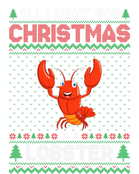 Lobster Christmas Outfits For Women Ugly Xmas Sweater Long Sleeve Bella+Canvas Jersey Crop Tee