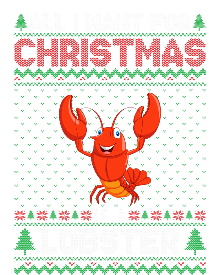 Lobster Christmas Outfits For Women Ugly Xmas Sweater Long Sleeve Bella+Canvas Jersey Crop Tee