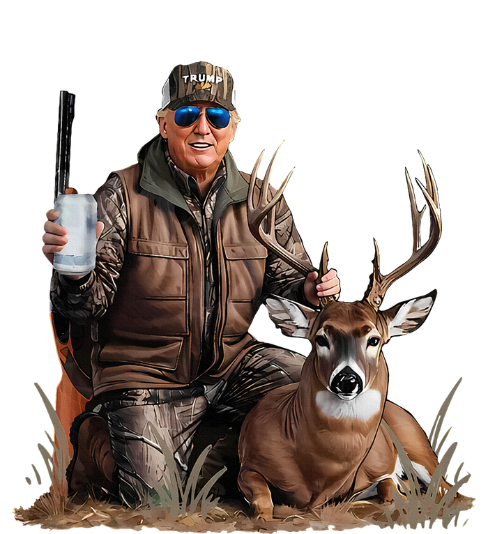 Trump Deer Hunting Donald Trump Old School Camouflage Sustainable Bucket Hat