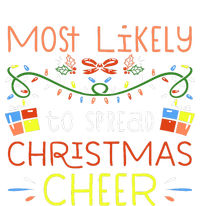 Most Likely To Spread Christmas Cheer Santa Hat Xmas Lights Button