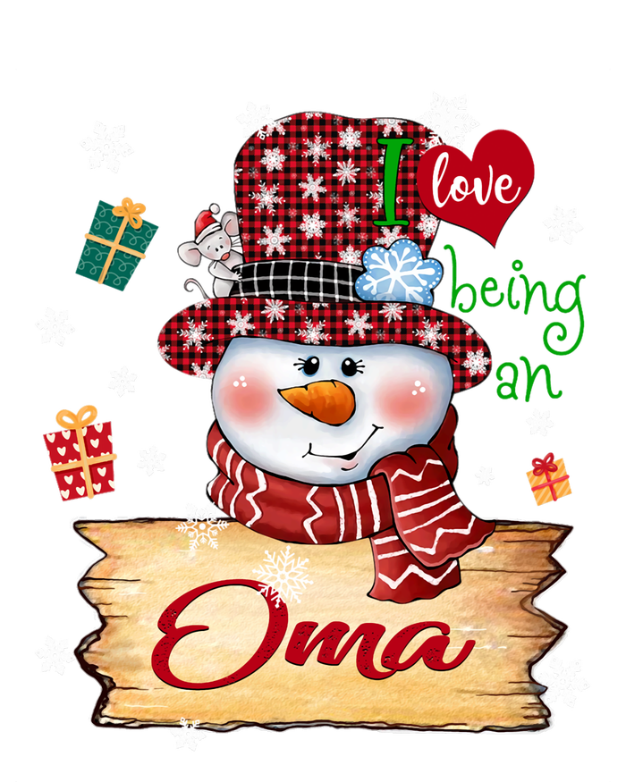 Personalized I Love Being Oma Snowman Grandma Xmas Long Sleeve T-Shirt