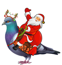 Pigeon Bird Lover Xmas Santa Riding Pigeon Christmas Long Sleeve T-Shirt