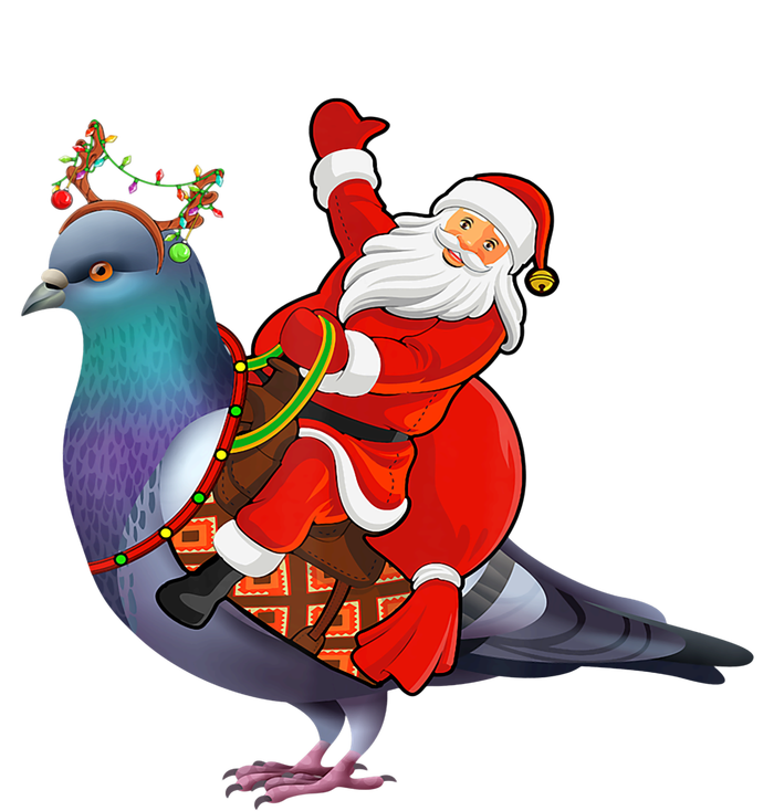 Pigeon Bird Lover Xmas Santa Riding Pigeon Christmas Long Sleeve T-Shirt