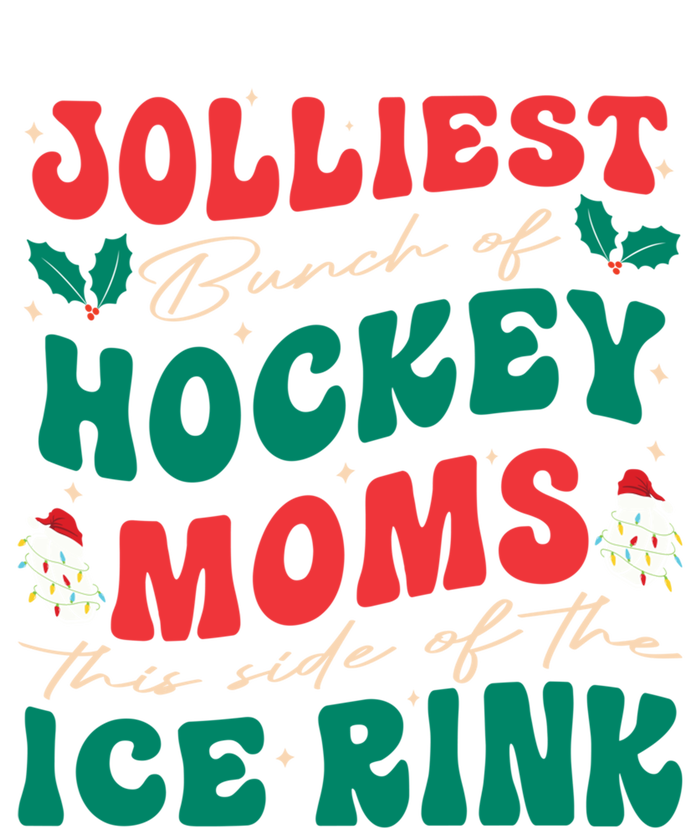 Jolliest Bunch Of Hockey Moms Retro Christmas Hockey Moms Gift Sustainable Knit Beanie