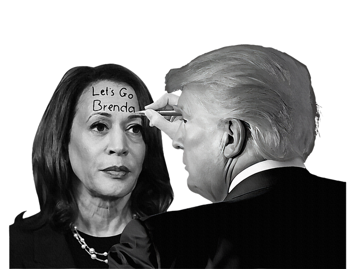 LetS Go Brenda Fun Trump Writes On Kamala HarrisS Forehead T-Shirt