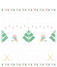 Making A Fist Checking You Twice Ice Hockey Players Xmas Gift T-Shirt