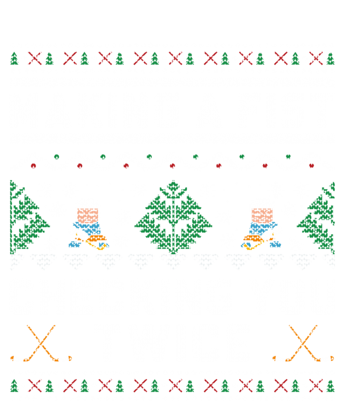 Making A Fist Checking You Twice Ice Hockey Players Xmas Gift T-Shirt