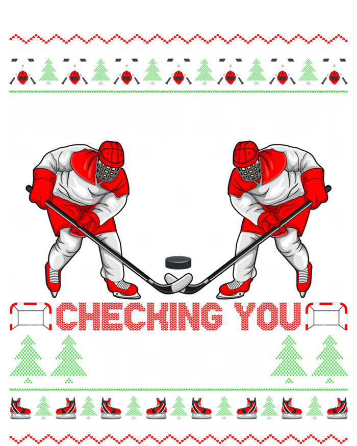 Making A Fist Checking You Twice Ugly Ice Hockey Christmas Gift Ladies Essential Flowy Tank