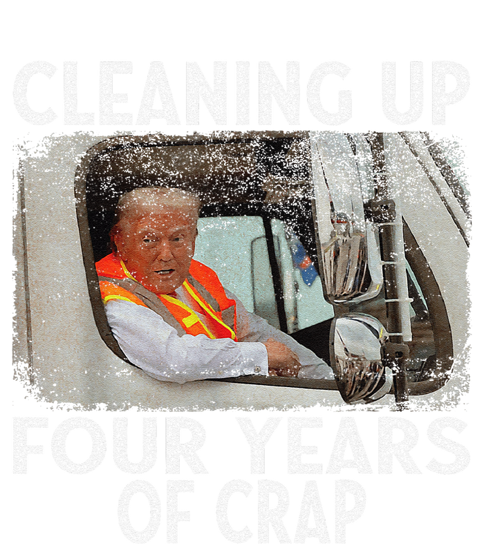 Cleaning Up Four Years Of Crap Funny Trump Sustainable Beanie