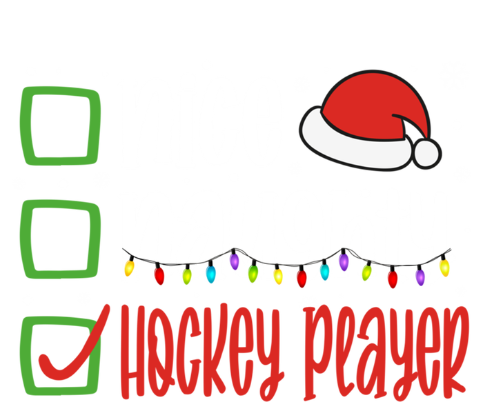 Nice Naughty Hockey Player Holiday Xmas 2023 Funny Christmas Gift Full-Length Apron With Pockets