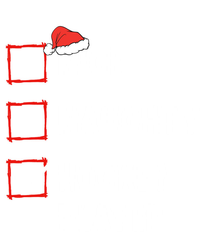 Nice Naughty Hockey Player List Christmas Santa Claus Cool Gift Full-Length Apron With Pockets