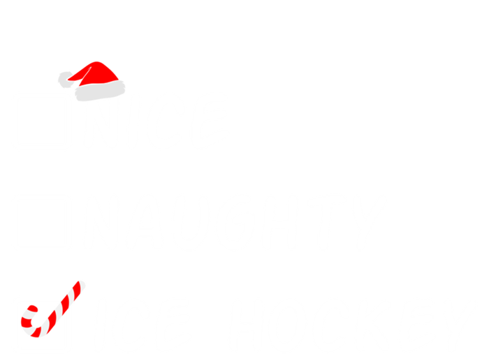 Nice Naughty Ice Hockey Funny Christmas Ice Hockey Player Gift Pom Pom 12in Knit Beanie