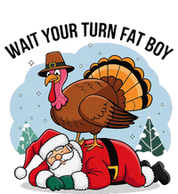 Wait Your Turn Fat Boy Funny Turkey Santa Thanksgiving Sustainable Beanie