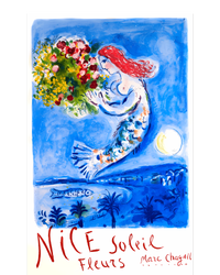 1962 Marc Chagall Nice Soleil Fleurs France Travel Poster (1) Poster