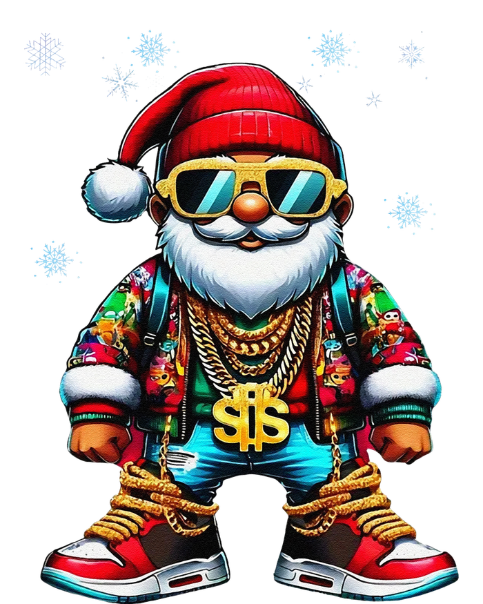 Funny Santa Sunglasses And Wear A Gold Necklace Christmas T-Shirt