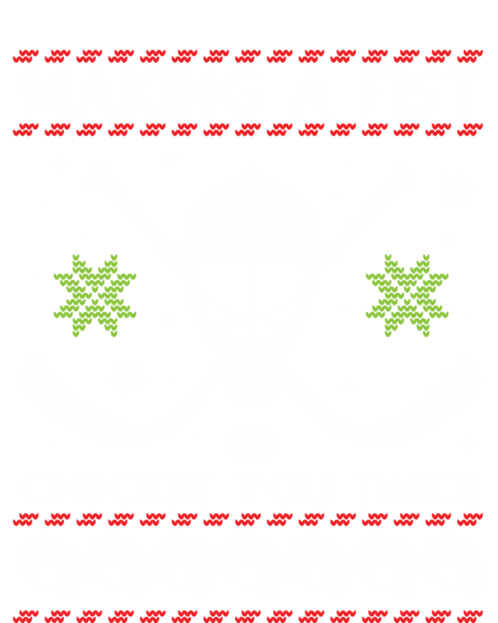 Playing Hockey Making A Fist Checking You Twice Ugly Gift Ladies Long Sleeve Shirt