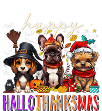 Happy Hallothanksmas Dogs Halloween Thanksgiving Christmas T-Shirt