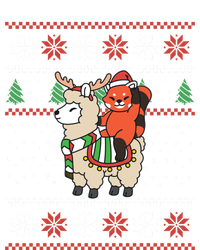 Red Panda Ugly Christmas Reindeer Llama Riding Funny Gift T-Shirt