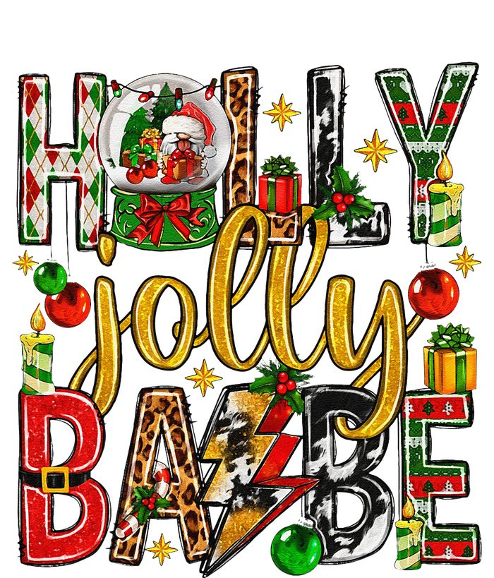 Holly A Jolly Babe Merry Christmas Matching Family Pajamas T-Shirt