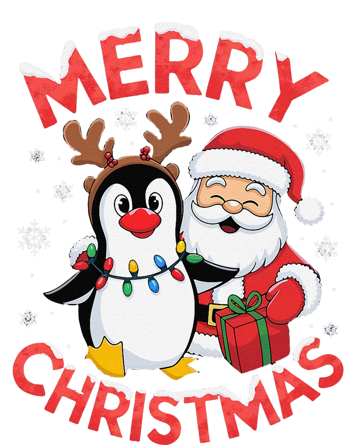 Festive Xmas Santa On Marry Christmas Emperor Penguin Long Sleeve Shirt