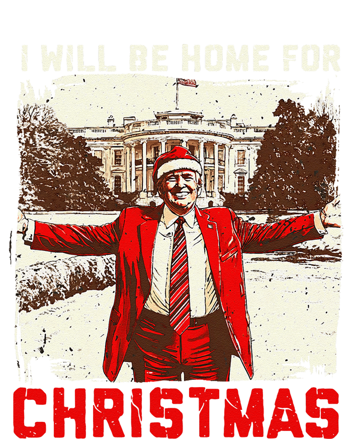 ILl Be Home For Christmas Funny Trump Santa Xmas 2024 T-Shirt