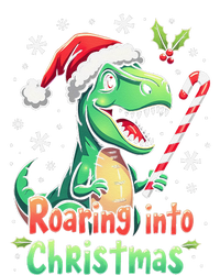 Roaring Into Christmas Funny Dinosaur Xmas Trex T-Shirt