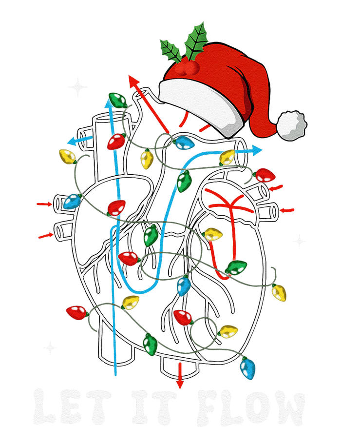 Funny Let It Flow Anatomy Heart Cardiac Nurse Santa Hat Xmas T-Shirt