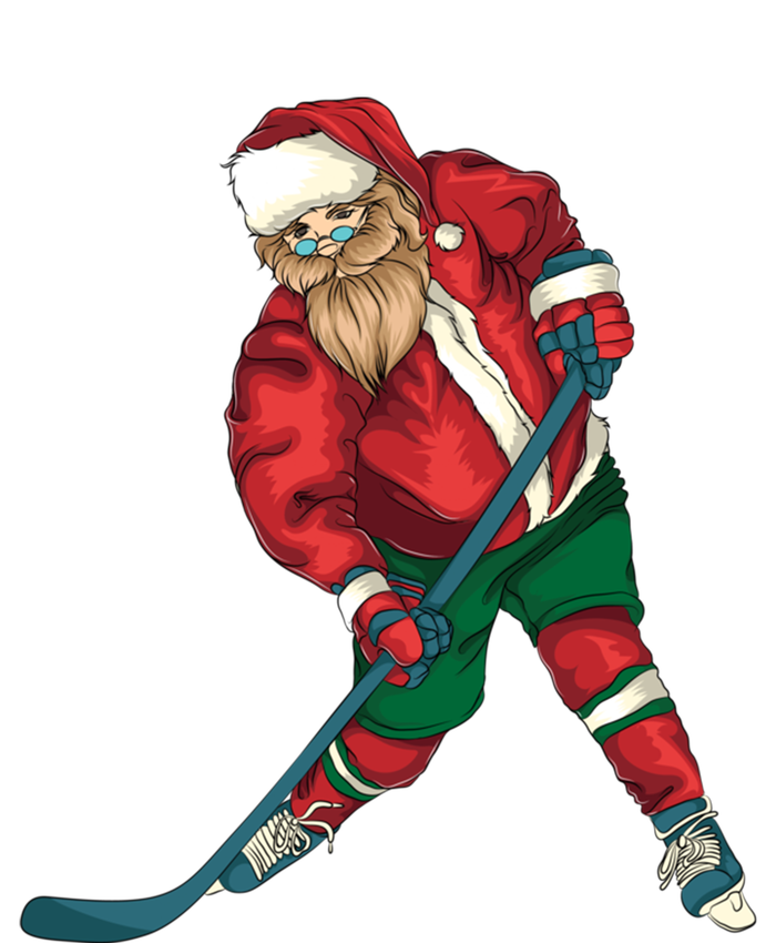 Santa Playing Ice Hockey Cool Christmas Funny Gift Long Sleeve Shirt