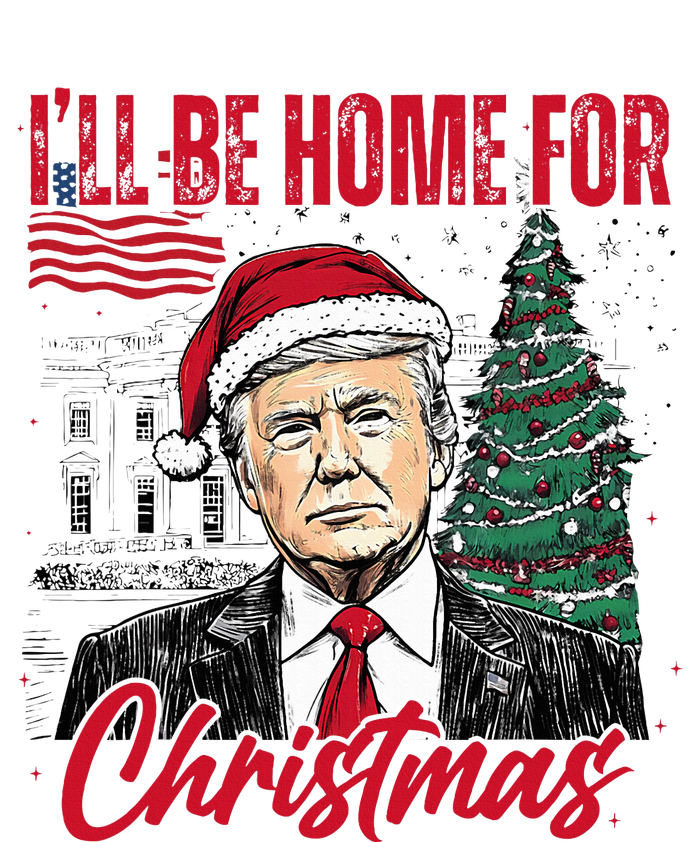 ILl Be Home For Christmas Funny Santa Trump Xmas Pajamas Womens CVC Long Sleeve Shirt