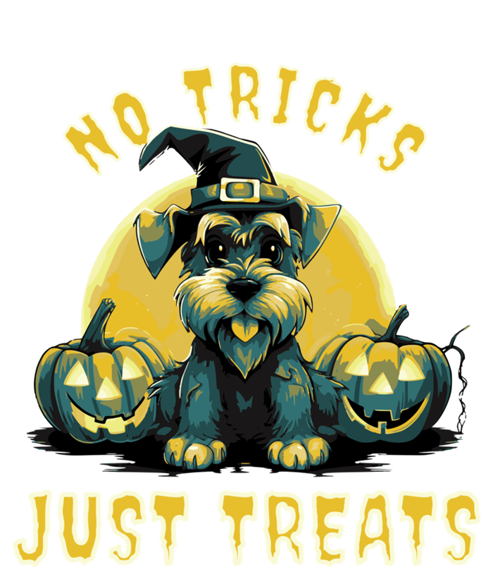 Schnauzer Dog Halloween No Tricks Just Treats Funny Gift Canvas