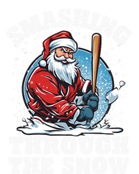 Smashing Through The Snow Christmas Santa Baseball Player Gift T-Shirt