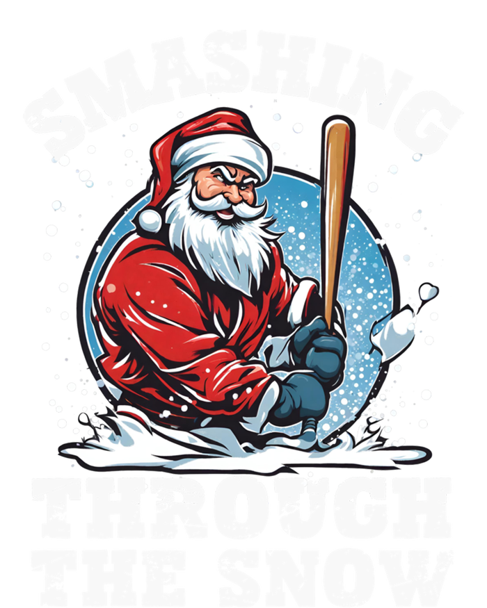 Smashing Through The Snow Christmas Santa Baseball Player Gift T-Shirt