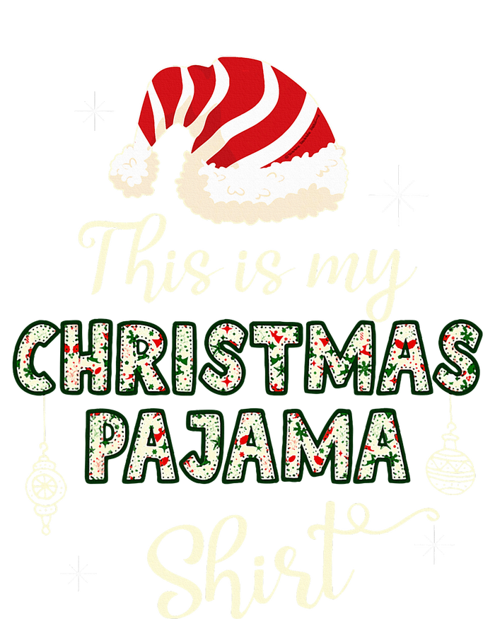 This Is My Christmas Pajama Applique Style Christmas Women's Racerback Cropped Tank