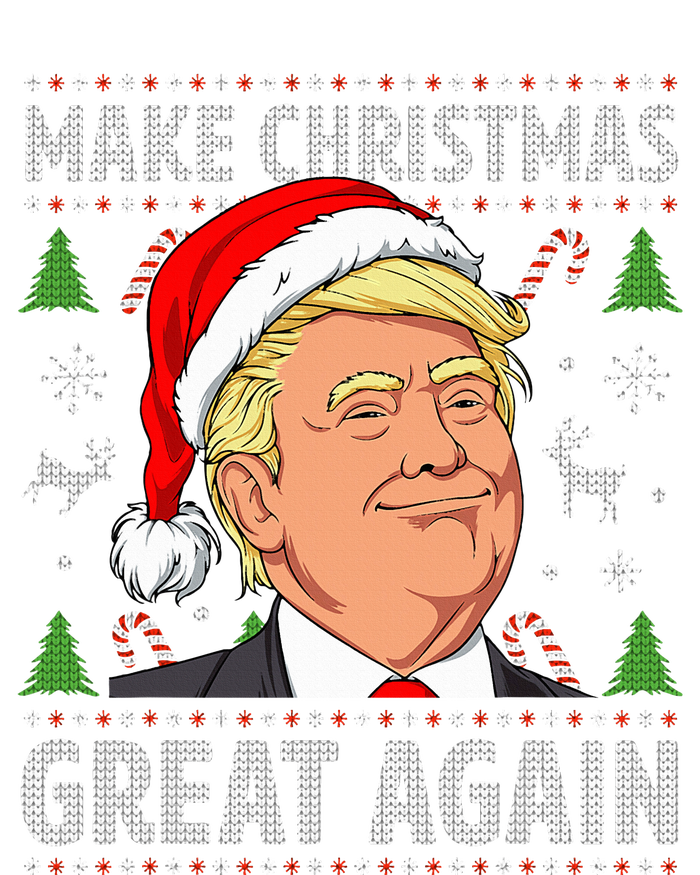 Make Christmas Great Again Funny Trump Ugly Christmas Women's Long Sleeve Flannel Pajama Set 