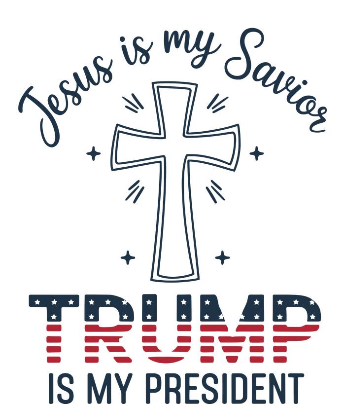 Jesus Is My Savior Trump Is My President Flat Bill Trucker Hat