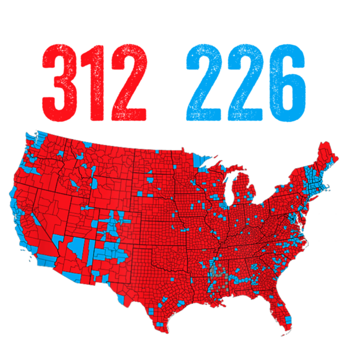 Cool Accurate Map Of 2024 Election Funny Election 312 Vs 226 T-Shirt