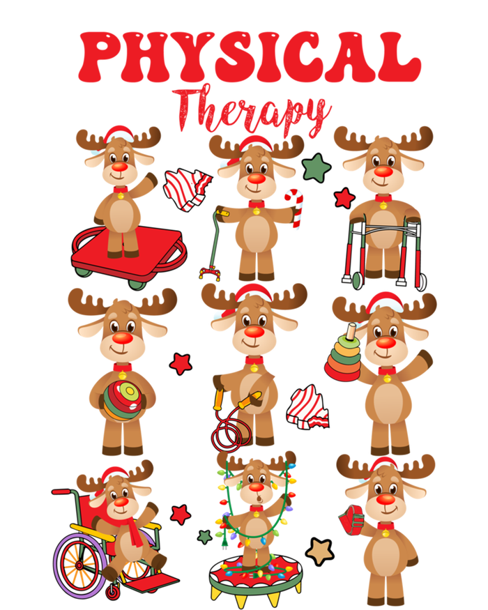 Retro Physical Therapy Christmas Reindeers Pt Gift Sustainable Knit Beanie