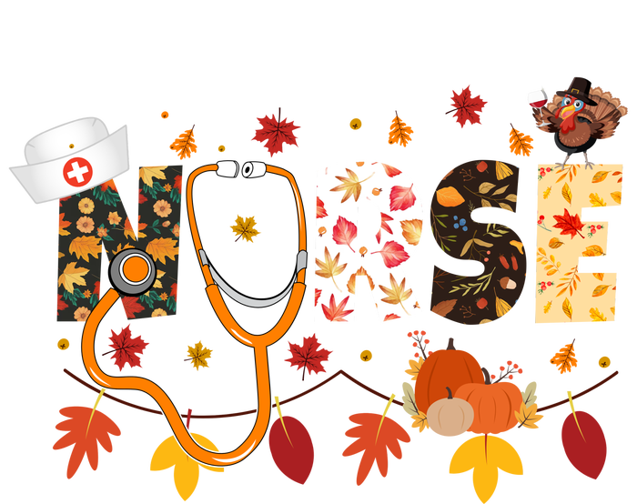 Cute Nurse Fall Thanksgiving Autumn Poster