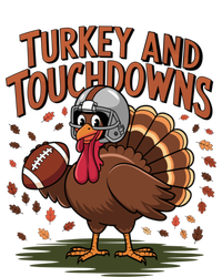 Turkey And Touchdowns Thanksgiving Football Great Gift Short Acrylic Beanie