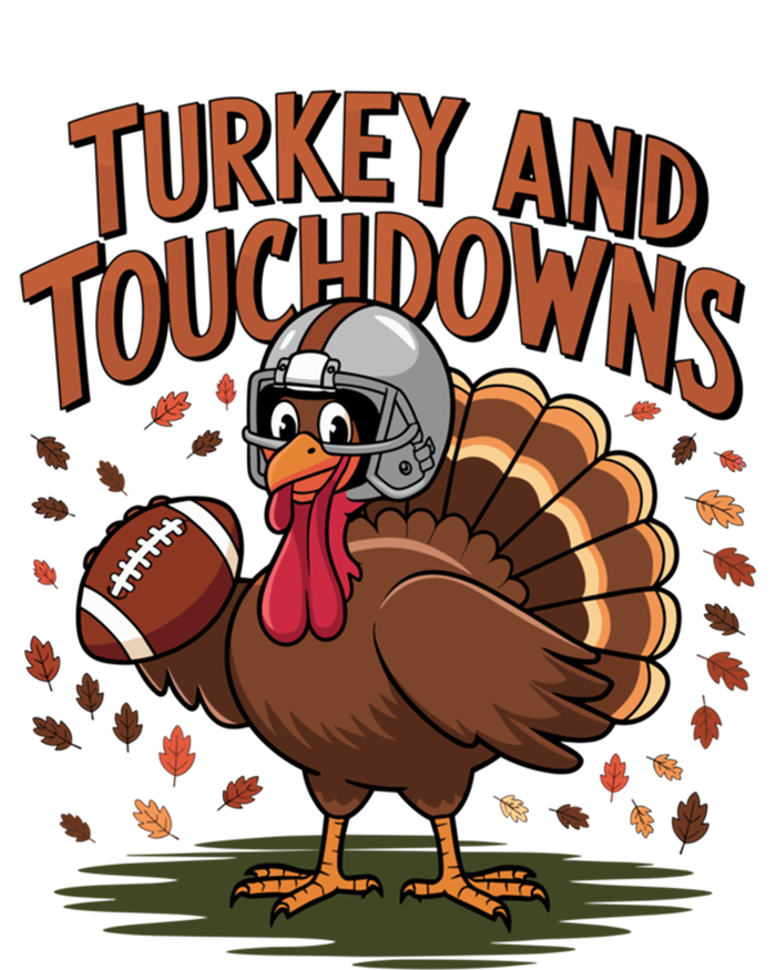 Turkey And Touchdowns Thanksgiving Football Great Gift Short Acrylic Beanie