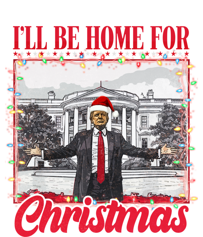 ILl Be Home For Christmas Santa Funny Trump Xmas Women's Flannel Pajama Set