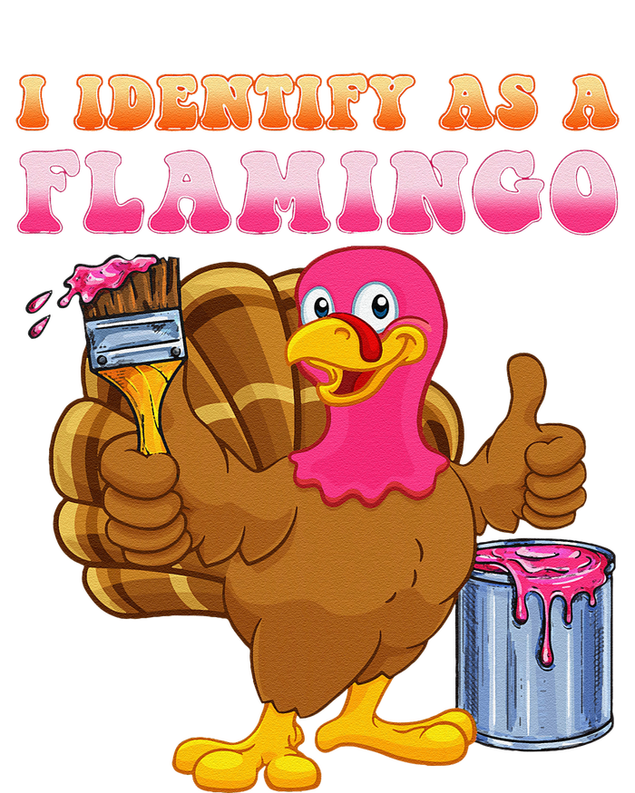 I Identify As A Flamingo Turkey Funny Thanksgiving Softstyle Adult Sport Polo