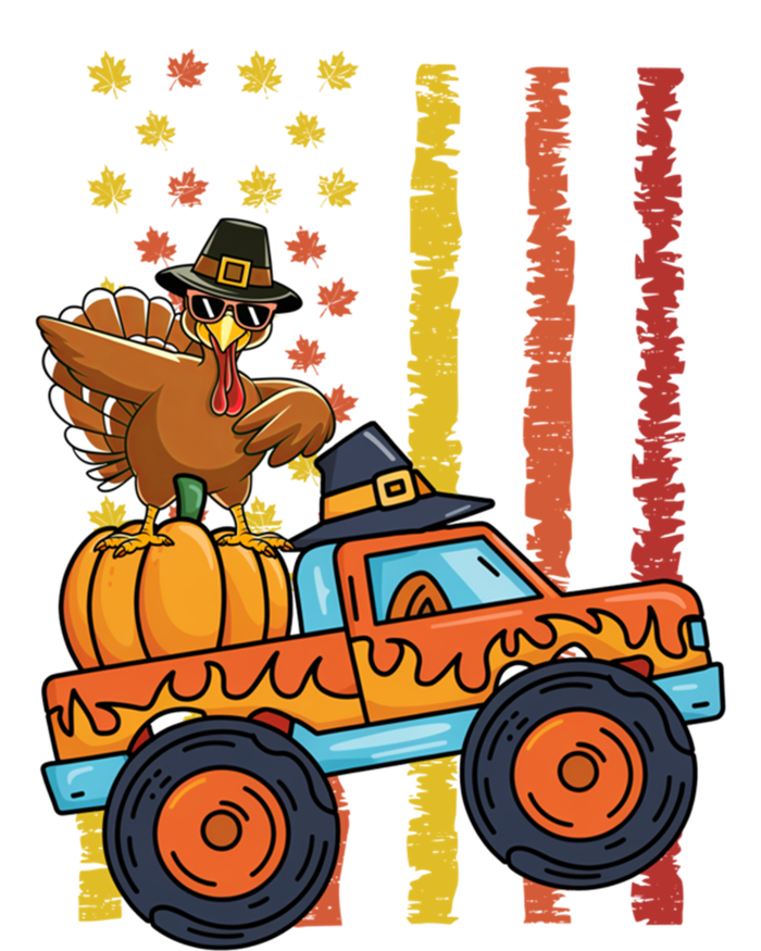 Dabbing Turkey Pumpkin Truck Autumn Usa Flag Thanksgiving Gift T-Shirt