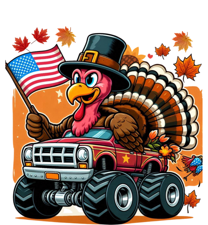 Thanksgiving Turkey Riding Monster Truck Usa Flag Meaningful Gift T-Shirt