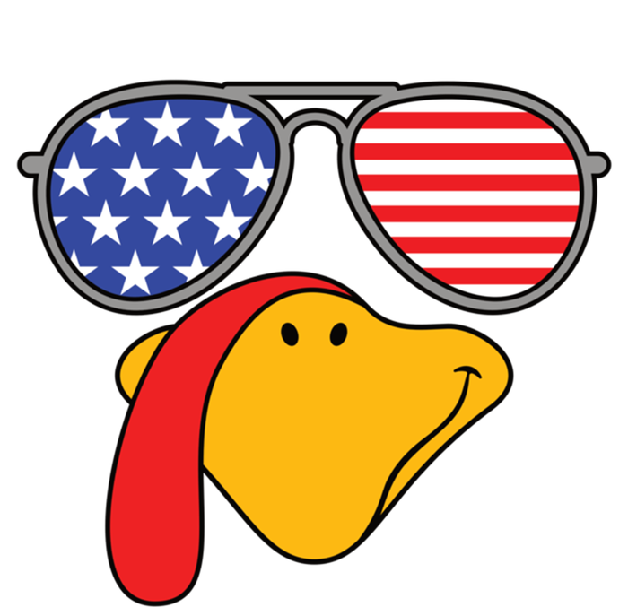 Turkey Face Sunglasses Usa Flag American Thanksgiving Cute Gift T-Shirt