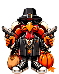 Gangster Thug Thanksgiving Turkey Gun Unhappy Angry Turkey Cool Gift T-Shirt