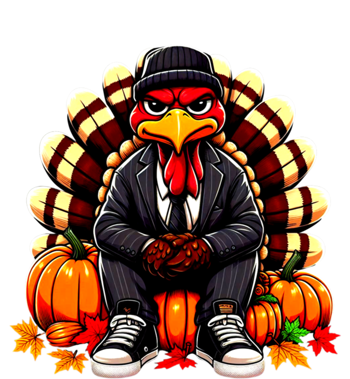 Gangster Thug Thanksgiving Turkey Unhappy Angry Turkey Funny Gift T-Shirt