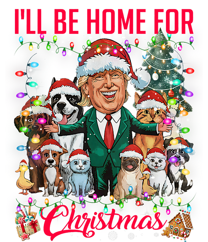 ILl Be Home For Christmas Funny Trump Pets Dog Cat Xmas Doggie Tank