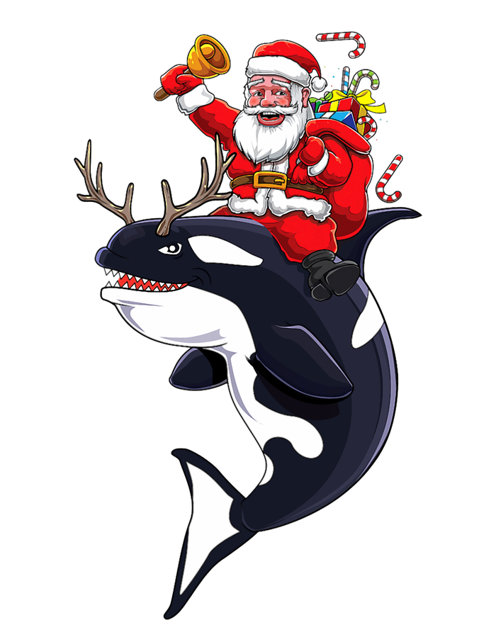 Santa Claus Killer Whale Orca Cute Animal Gift Kids Tie-Dye T-Shirt