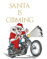 Santa Is Coming Cool Funny Santa Claus On Motorcycle T-Shirt